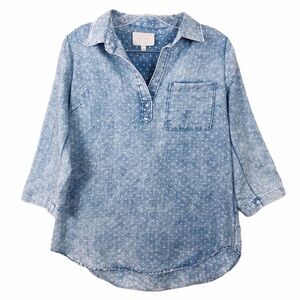 Skies Are Blue Light Blue Polka Dot Top